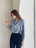 Rockle draped scarf blouse