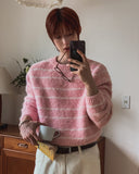 Bren Brush Striped Round Knit