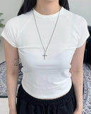 Ravi raglan cropped short-sleeved T-shirt