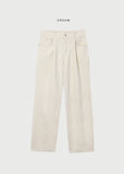 Corduroy Pintuck Semi-Wide Pants