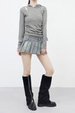 Deniyan Belt Pleated Skirt
