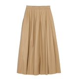 Fox Leather Long Pleated Skirt