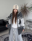 Ender Nordic Knit Hooded Zip-Up