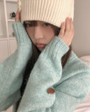 Seuha Henry Neck Button Overfit Knit