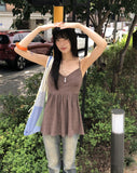 Sella Heart Neck Button Sleeveless Mini One Piece