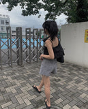 Suin Nylon Shirring Shoulder Bag