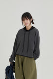 [BAONHAUS] Notive Dot Semi Crop Color Matching Hoodie