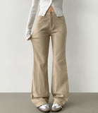 Fall Span Banding Semi Bootcut Cotton Pants
