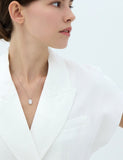 Essence Silver (W) Lab Diamond Double Room Pave Necklace