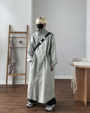 Maxi High Neck String Coat