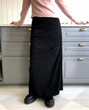 Yurin shirring ribbed long skirt