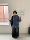 Keshu Summer Washing Denim Wide Pants