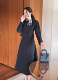 Siken Double Crop Jacket Flare Skirt Set