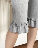 Zabel Rib Frill Capri Pants