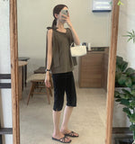 Luxury One Ribbon Strap Halter Neck A-Line Sleeveless Blouse