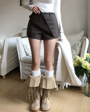 [Belt set] Tommy Slit Layered Skirt Pants