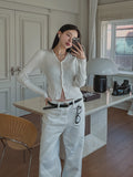 [U-BASIC] My ribbed V-neck cardigan