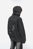 [2-WAY] Skull Web Pigment Hood Zip-Up