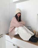 Noez V-Neck Lambs Wool Loose Fit Knit