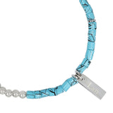 [LAN ARCHIVE] Silver Ball Half Gemstone Bracelet
