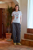 Irloop Cat Crop Short Sleeve Tee