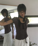 [Scarf set] Srin lace button short sleeve t-shirt