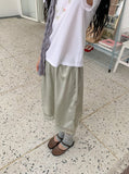 Asumi Satin Glossy Lace Layered Midi Skirt