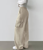Two-Way Banding Wide Jogger Poly Pants