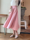 Effiang banding flare long skirt