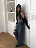 Nick Washing Straight Wide Denim Pants