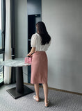 Roble Heart Neck Puff Blouse