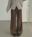 Corduroy Brushed Semi Bootcut Banding Pants