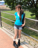 Grayish Cut Denim Shorts