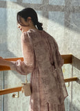 Fate printed chiffon shirring tie one pice