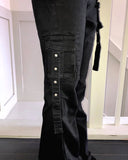 Denu cargo strap bootcut denim pants