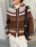 Tinoy Nordic Knit Hood Cardigan