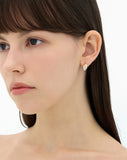 Etreve Silver (C) Dual One-Touch Earrings