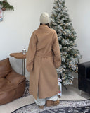 Aren Wool Raglan Belted Long Coat