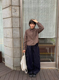 Heildi Ribbon Shirring Check Crop Shirt