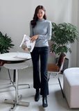 Modenin Gold Button Half-Neck Knit