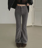 Velvet Corduroy Brushed Slim-Fit Bootcut Span Pants
