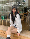 Week Heart Lettering Waffle Sweatshirt