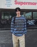 Way Stripe Ribbed Knit Long Sleeve T-shirt