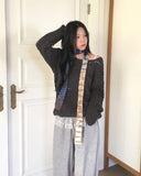 Eamon Fur Gradient Slim Muffler Scarf