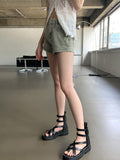 Beto Vintage Washing Denim Shorts