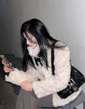 Black Belt Cozy Fur Jacket