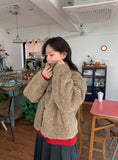 Rital Wool High Neck Fur Jacket
