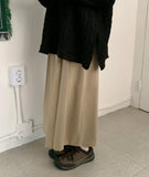 Lekins banding pleated long skirt