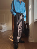 Low Adjust Cotton Two Tuck Slacks