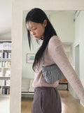 Shackle Y2K Denim Buckle Shirring Mini Shoulder Bag